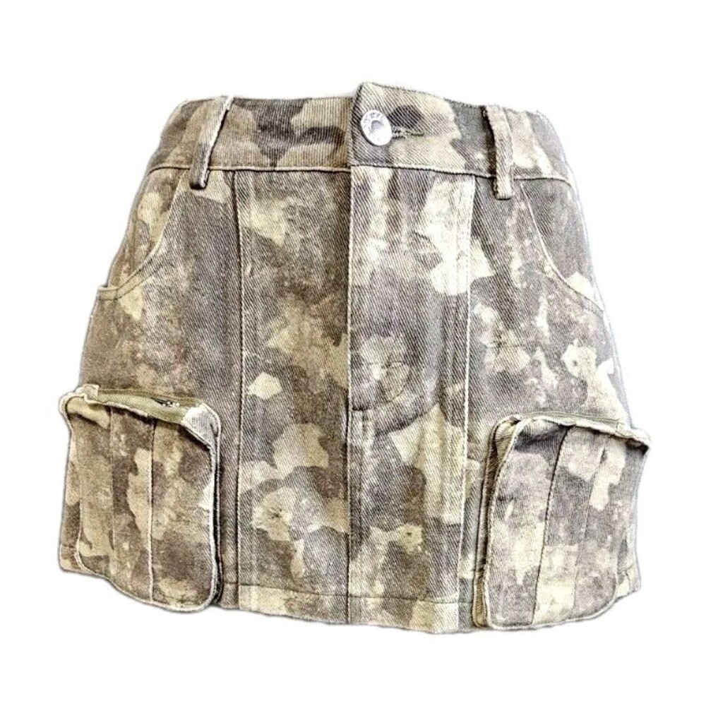 Edikted Y2K Camo Cargo Mini Skirt Womens M Low Rise Utility Streetwear
